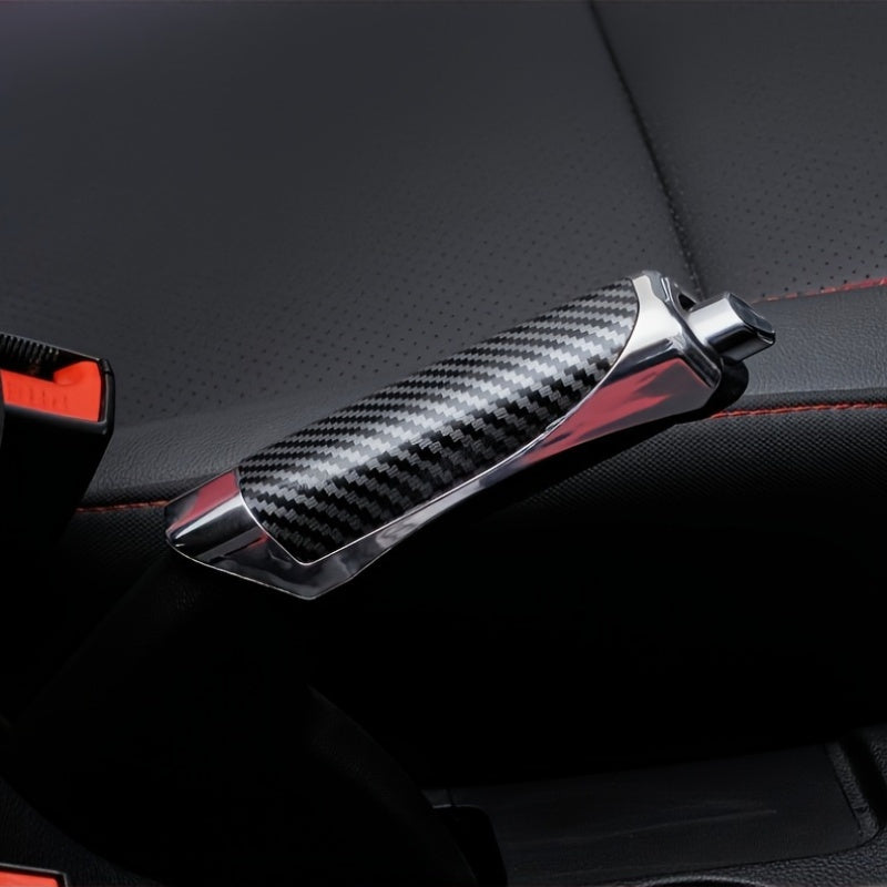 Universal Car Handbrake Cover Grip ABS Plastic Wood Carbon Fiber Decorative Sleeve
