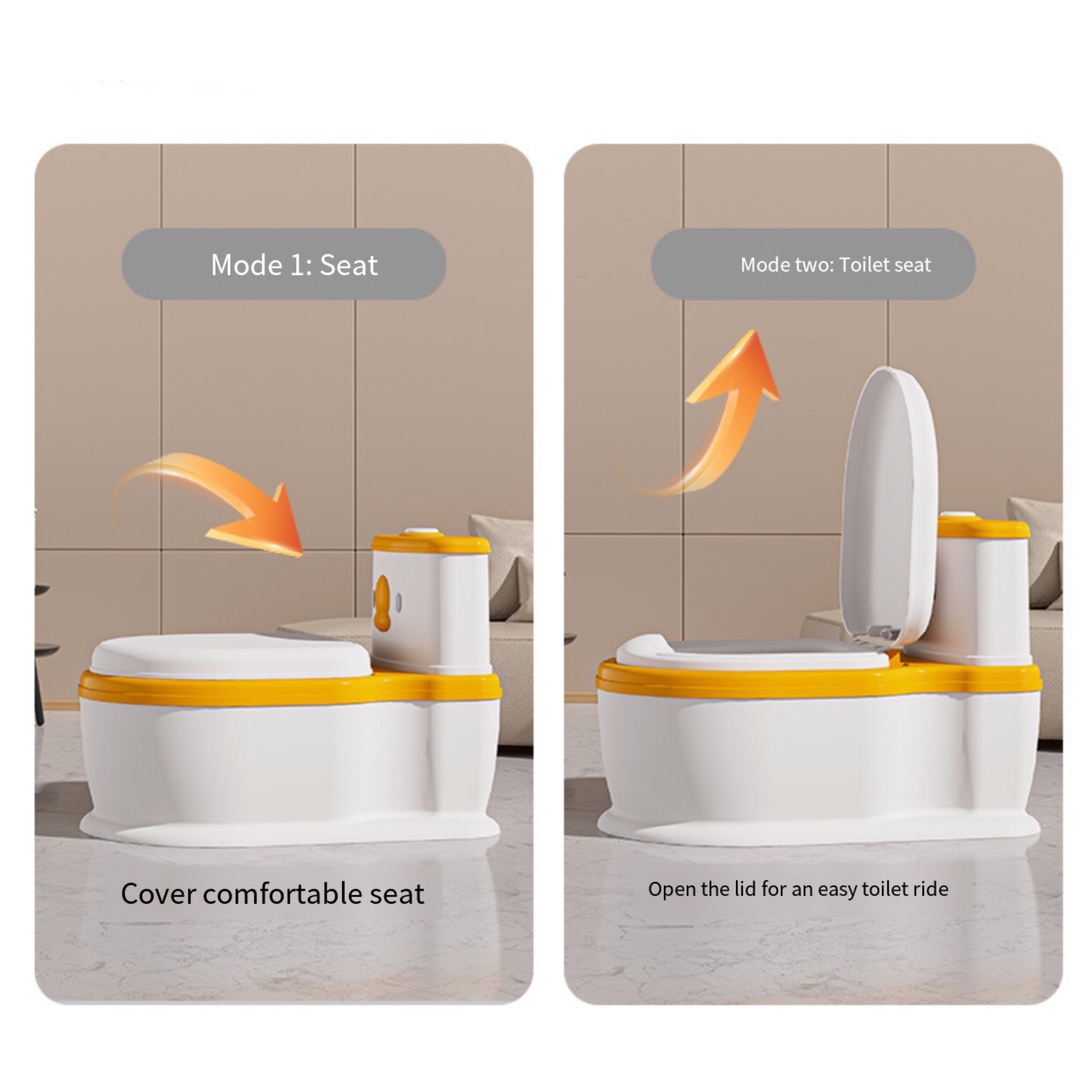 Kids Cartoon Design Portable Toilet Seat for Potty Training Duck Theme Durable Plastic