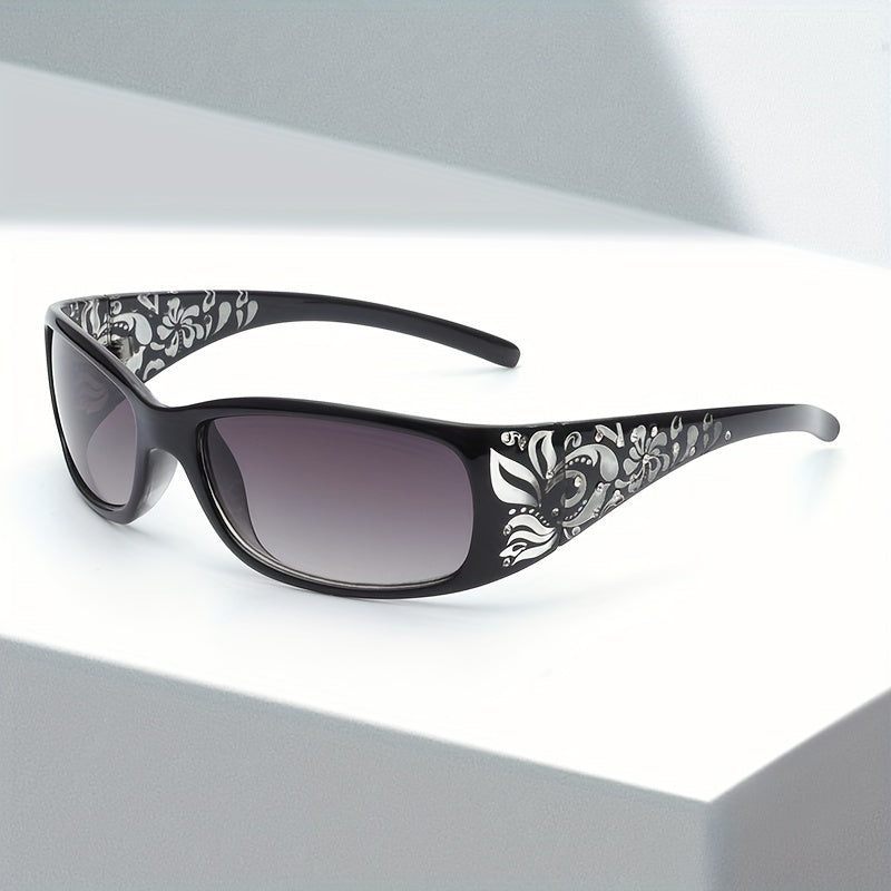 Gafas de sol vintage con estampado floral para mujer, ideales para ciclismo, playa y viajes
