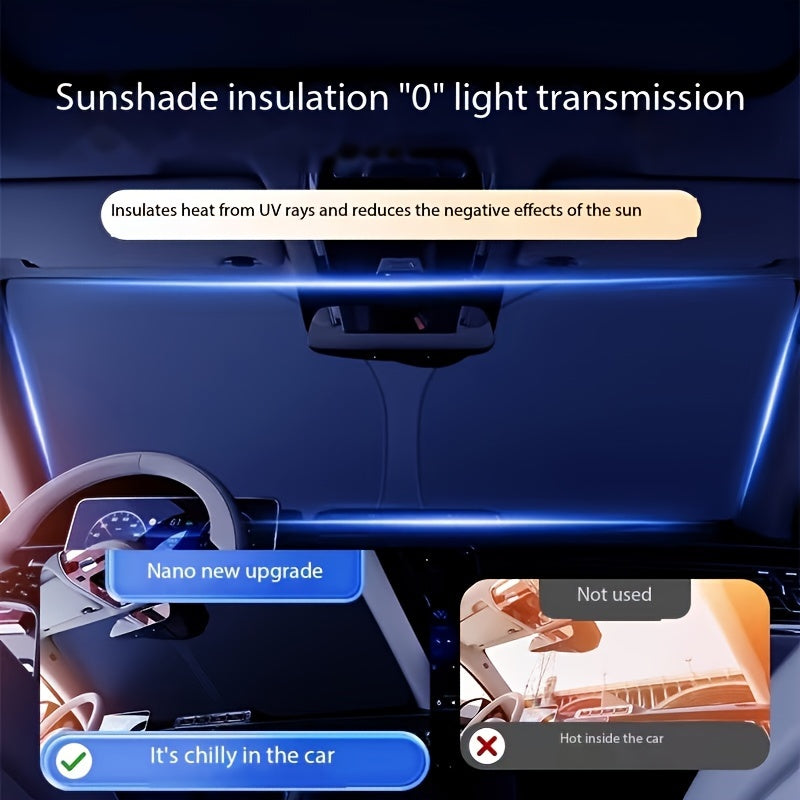 Universal avtomobil quyosh nuri soyasi qalinlashtirilgan titan kumush UV himoyasi old front shisha qopqog'i