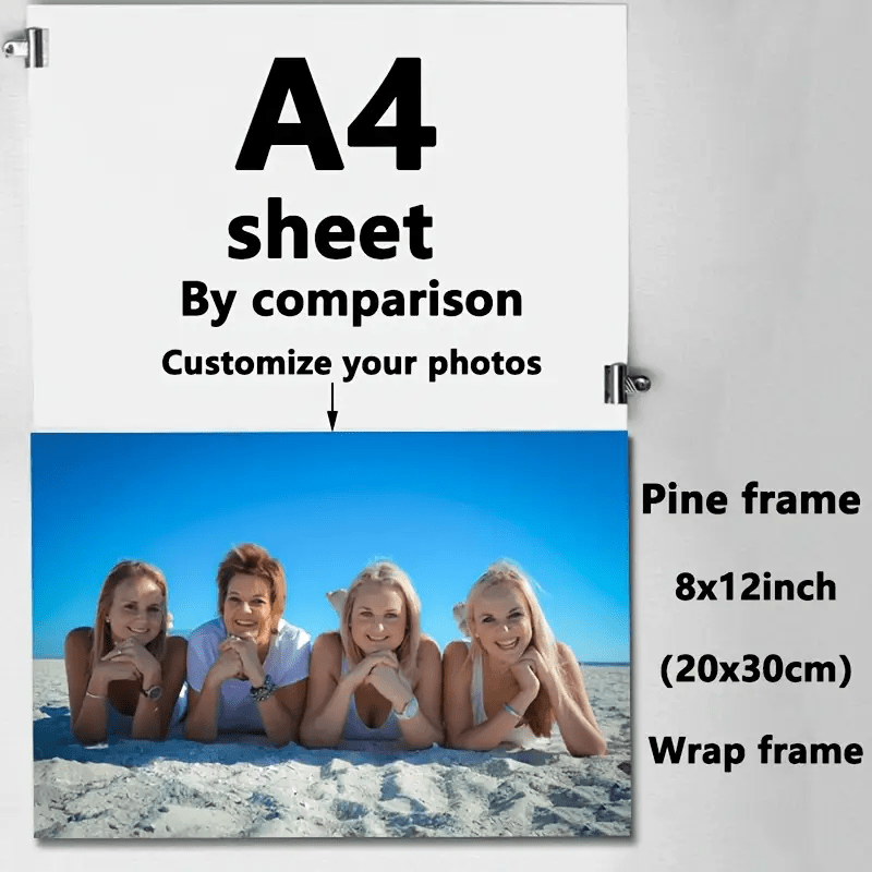 Personalized Movie Theme Canvas Wall Art in Pine Wood Frame