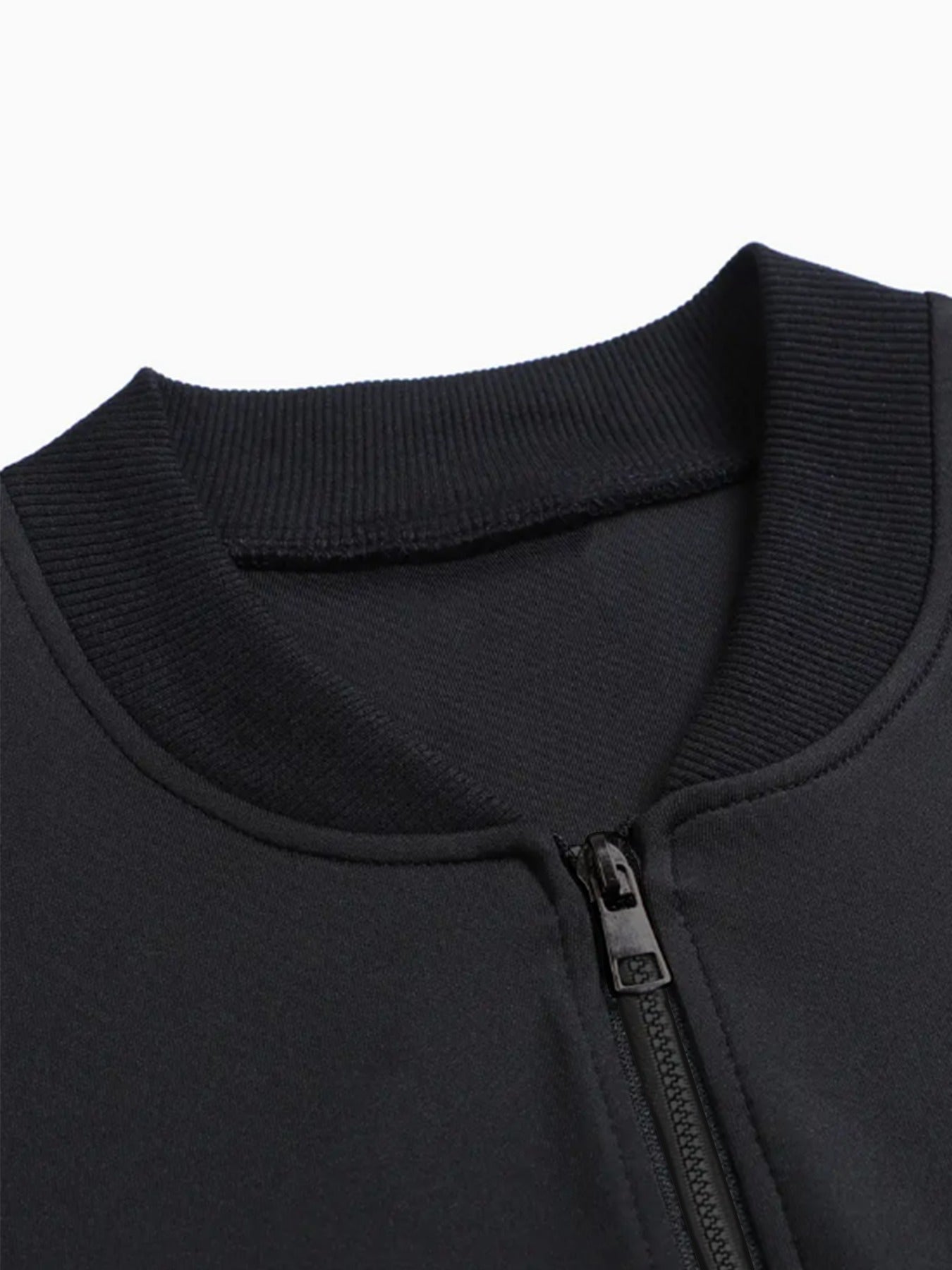 Plus Size Women's Casual Baseball Collar Jacket Black White Letter Print Long Sleeve Zip Up Spring Fall Outerwear