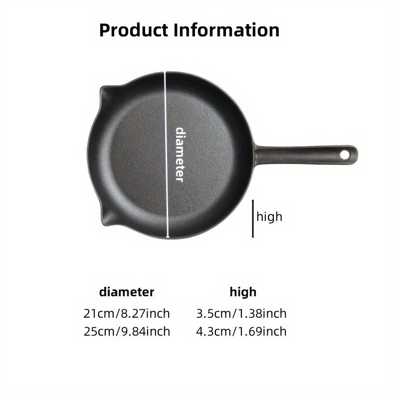 Two-Piece Cast Iron Skillet Set Non-Stick Oven Safe Camping Cookware
