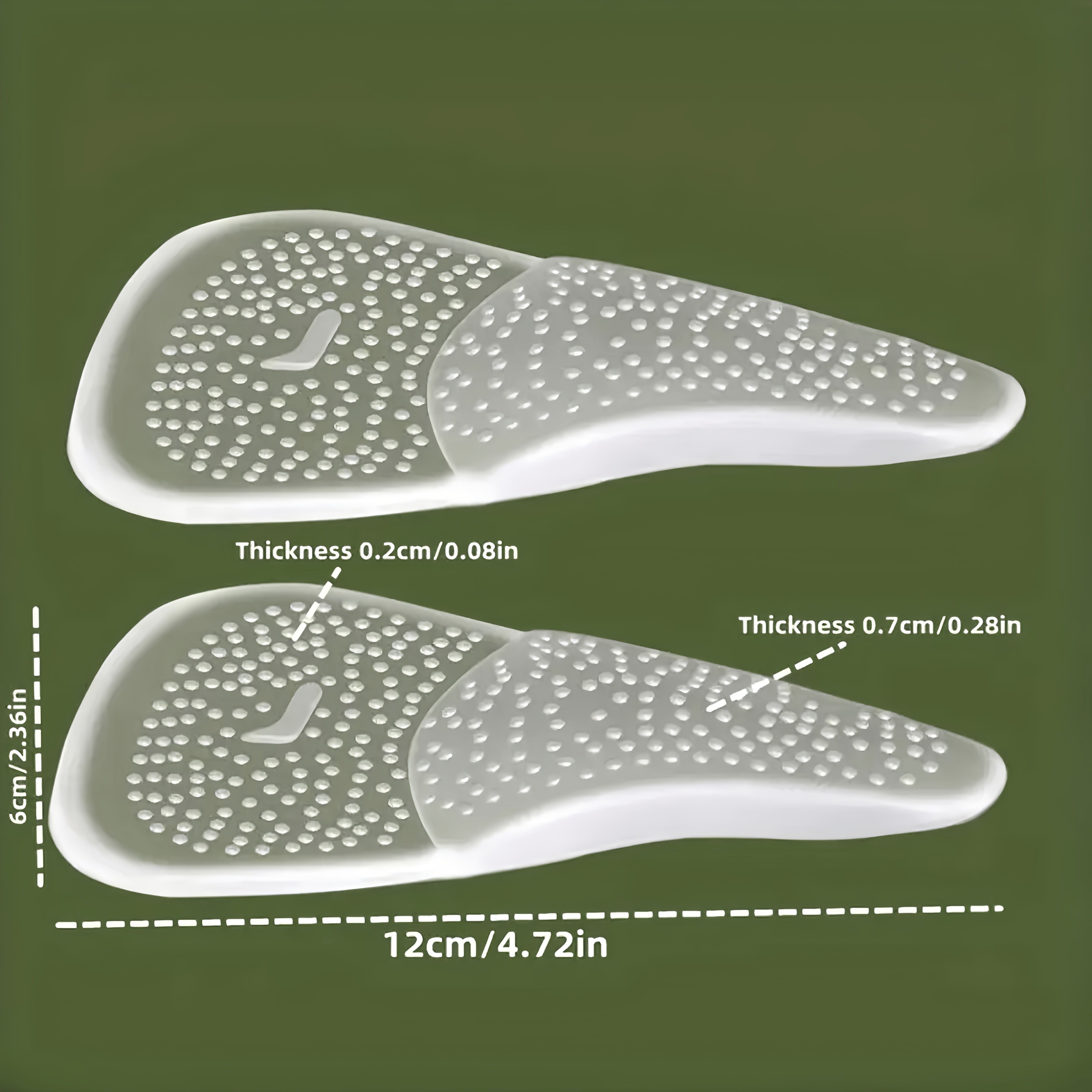 Women's Silicone Forefoot Cushion Inserts for High Heels Non-Slip Footwear Pads