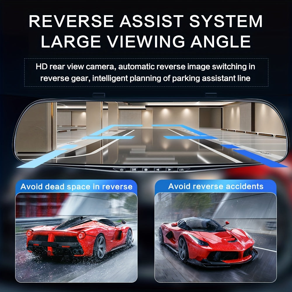 Dual Front and Rear Car Dash Camera with Night Vision 1080p Wide-Angle Recording