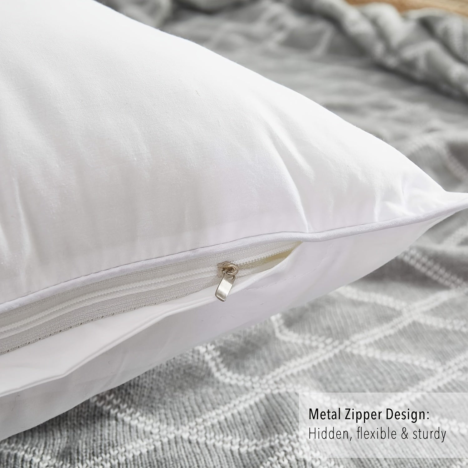 Set of 4 White Decorative Pillow Inserts for Sofa Couch Living Room Home Decor