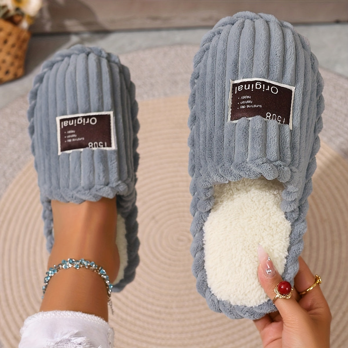 Ladies' Winter Home Slippers Soft Cotton Casual Shoes in 5 Colors