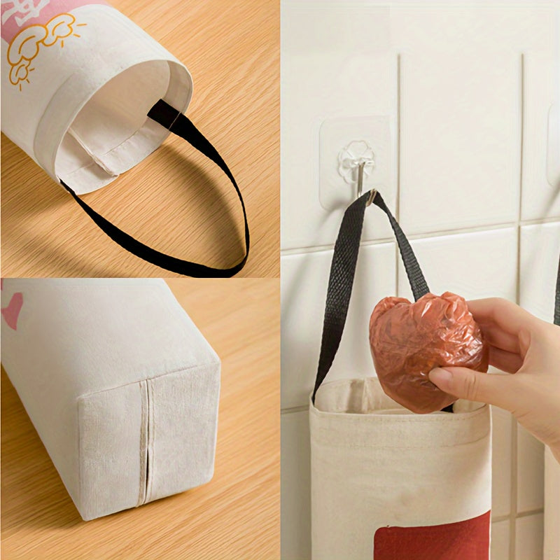 Cartoon Wall Hanging Garbage Bag Holder Storage Bag for Kitchen Organizing