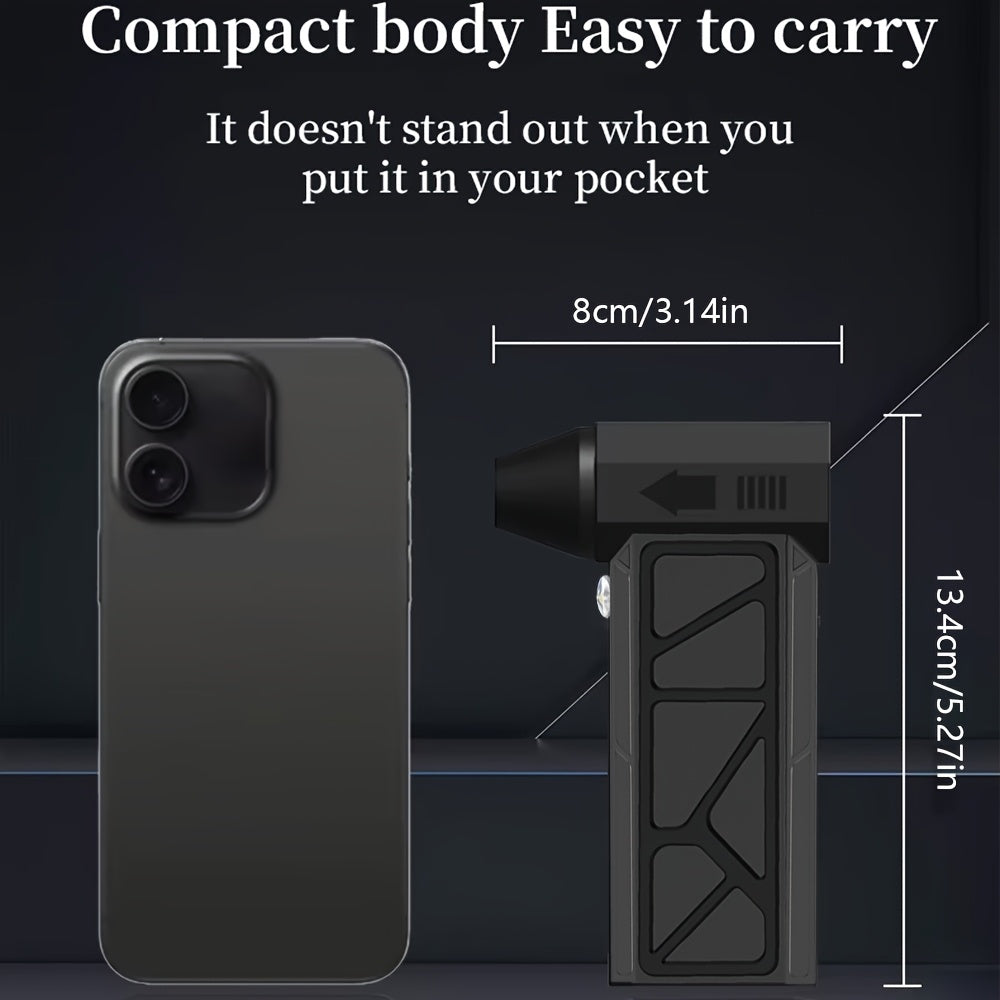 Handheld High-Speed Turbo Fan with Digital Display USB Rechargeable Battery for Camping Outdoor Activities