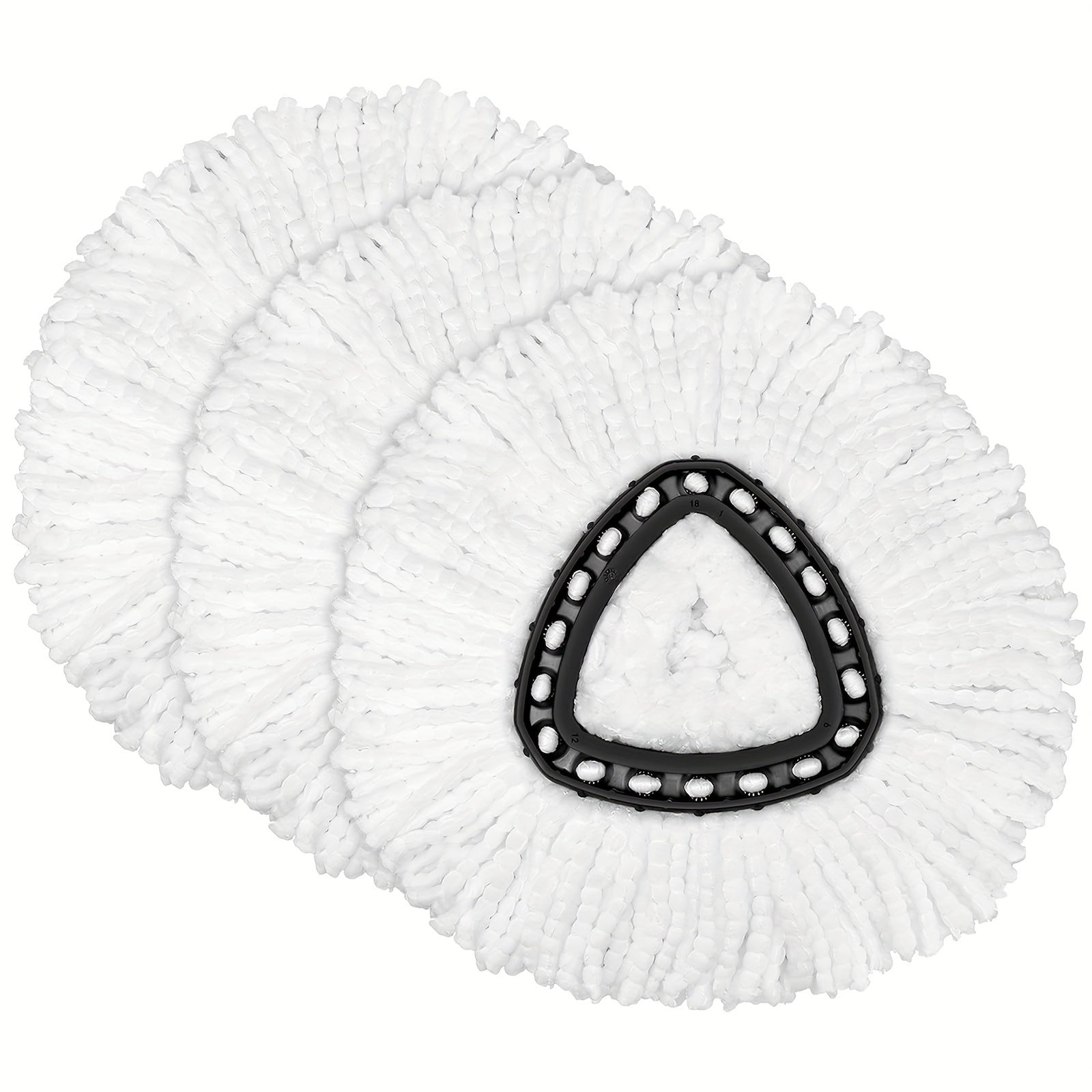 [Mijozlar Sevimlisi] 3 ta Mikroto'qima Uchburchakli Spin Mop Boshliqlarini O'rnatuvchi To'plami - Mashinada Yuvish Mumkin, Yog'och, Marmar, Beton, Kafel Pol va Avtomobil Yuzalari Uchun Ideal