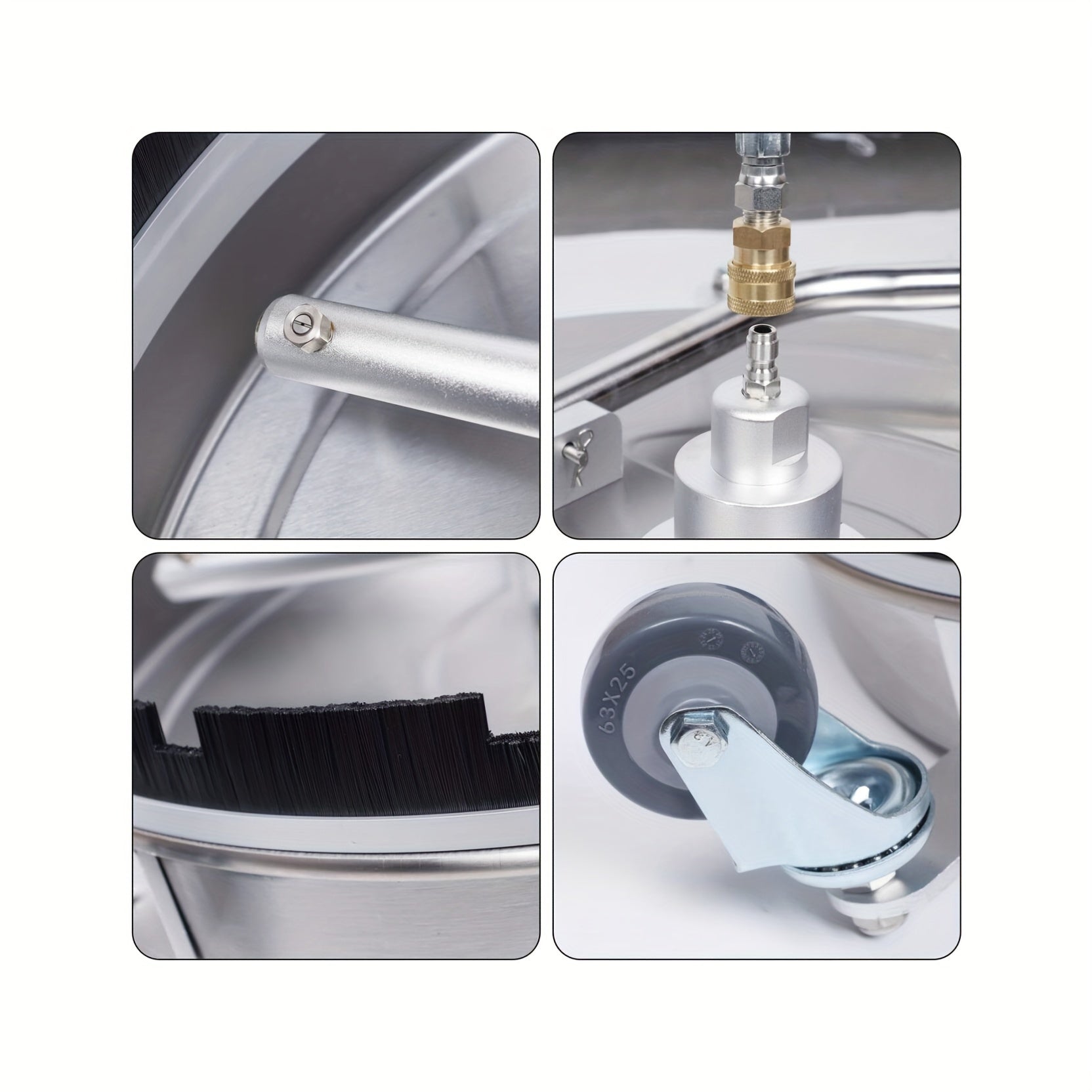 High-Pressure Surface Cleaner Stainless Steel 50.8cm for Electric Power Washers Driveways Decks Sidewalks Patios