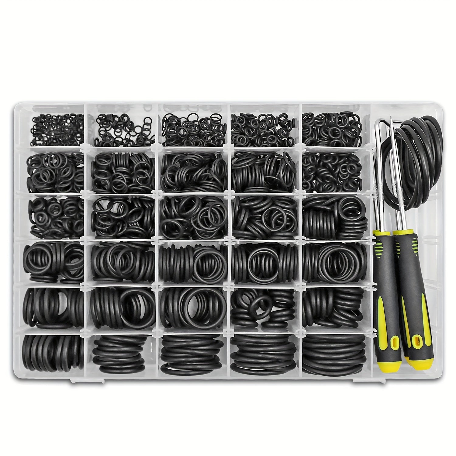 O-Ring Kit with 1540 Pieces and 4 Screwdrivers for Pressure Washers Plumbing Gas Connections