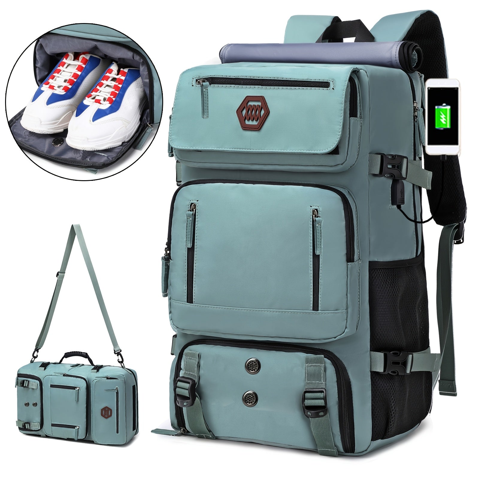 Erkaklar sayohat ruksagi, ayollar uchun qo'l yuk ruksagi, poyga uchun ruksak, 17.6 dyuymli noutbuk ruksagi, kollej uchun tasodifiy kunlik ruksak.