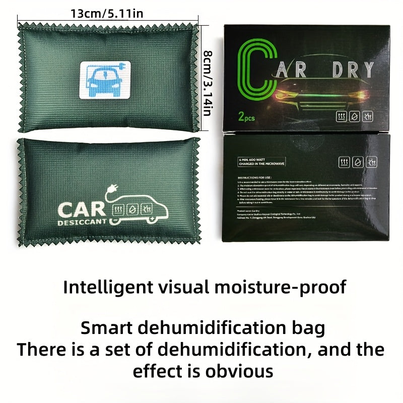 Bolsa deshumidificadora para coche 100g, absorbente de humedad reutilizable para el interior del coche
