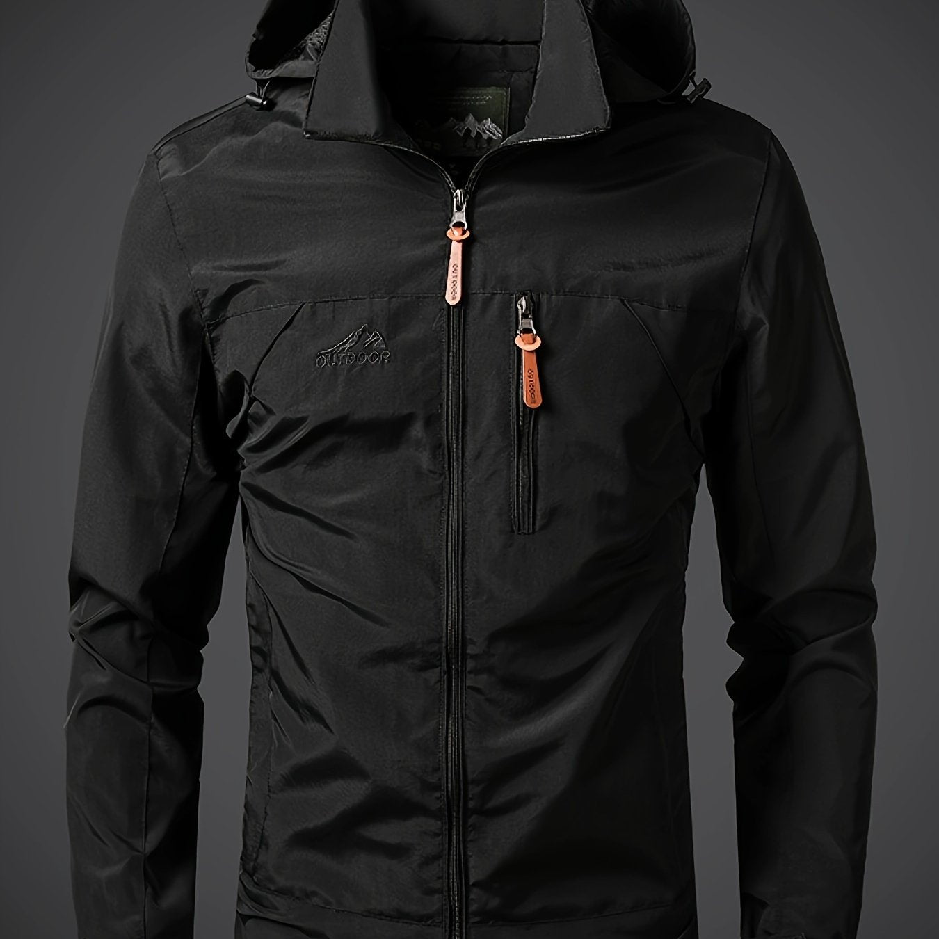 Men's Lightweight Polyamide Hooded Jacket for Hiking and Outdoor Activities