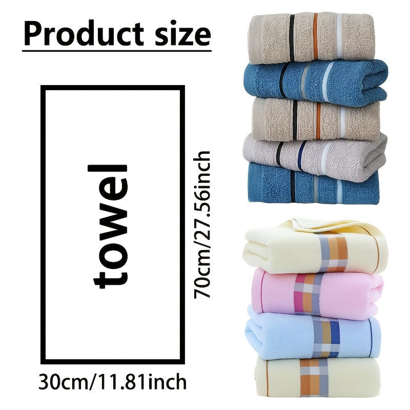 3-Piece Vibrant Striped Travel Towels Quick-Drying Lightweight Cotton Polyester Set for Face Bath Sports Spa Camping