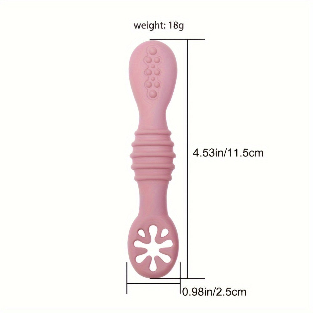 Kids Silicone Feeding Set 4-Piece Soft Chewable Spoons for Self-Feeding