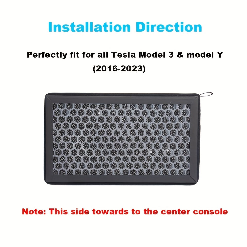 2-Pack HEPA Air Filter with Activated Carbon for Tesla Model 3 and Y
