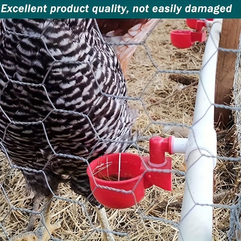 Automatic Poultry Waterer Kit with Leak-Proof PVC Cups for Chickens Ducks Quails and Turkeys