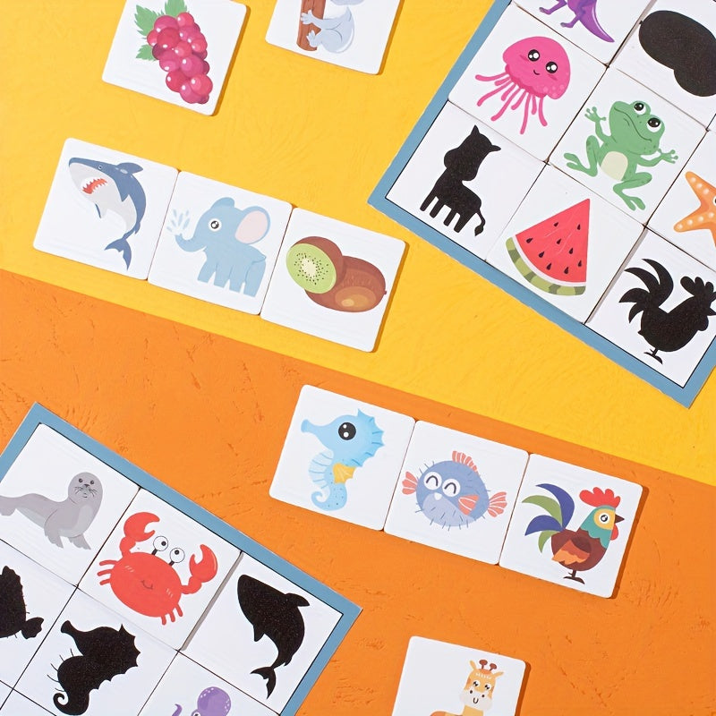 Juego de mesa de emparejamiento de sombras de madera educativo para el desarrollo cognitivo