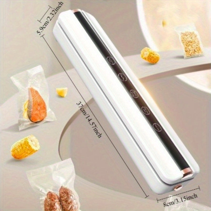 Uy va tashqarida sayohat qilish uchun qayta to'ldiriladigan simsiz vakuum yopishtiruvchi, avtomatik chiqarish, ho'l/quruq foydalanish, 10 ta vakuum paketlari, 1500mAh batareyali. Oziq-ovqatni saqlash va sayohat uchun ideal.