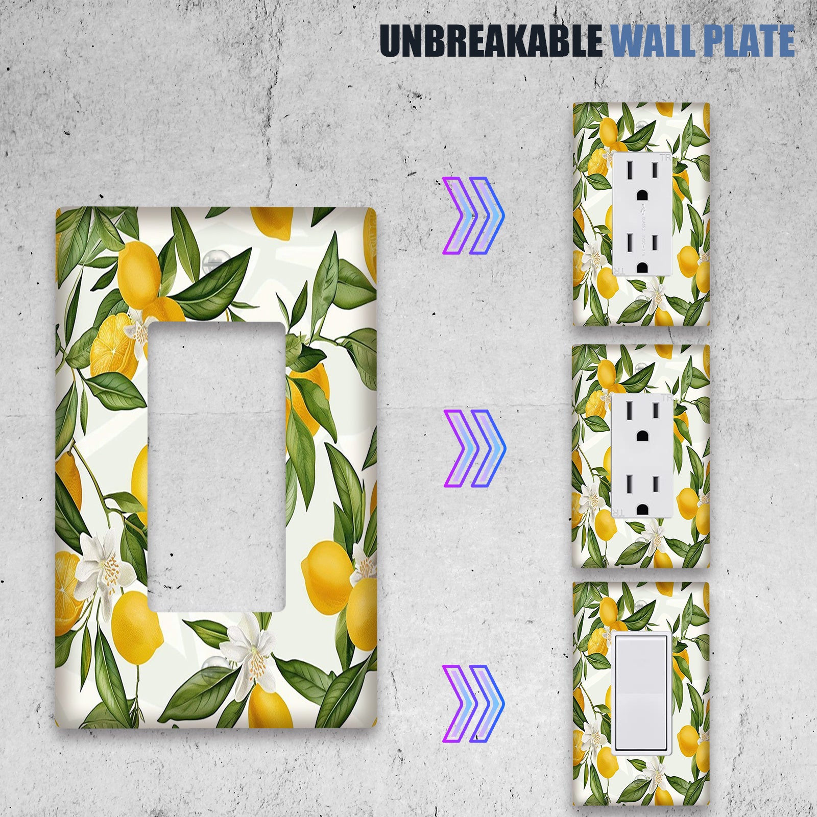 Lámpara decorativa de pared con cubierta de interruptor de árbol de limón, decoración de pared, dormitorio, baño