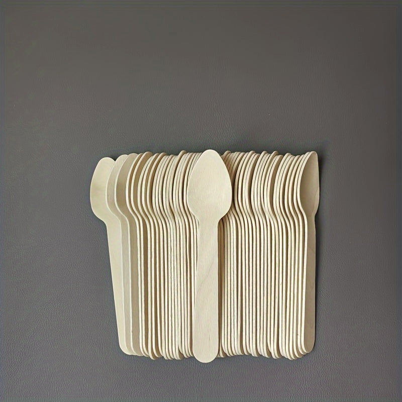 Mini cucharas de degustación de madera 10.92cm punta puntiaguda aptas para alimentos para postres y helados