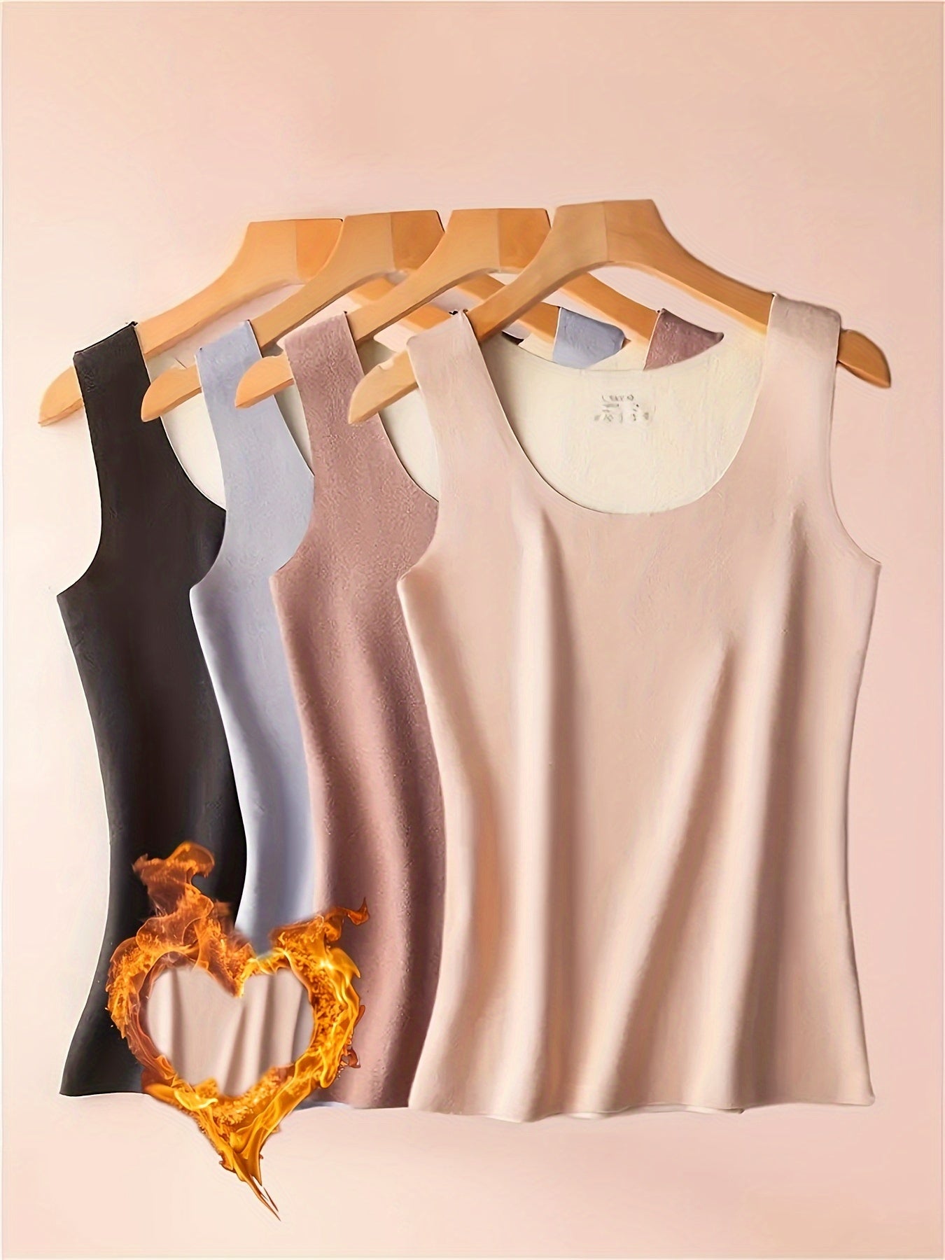 Pack de 4 camisetas térmicas para mujer de capa cálida ultra-suave para dormir