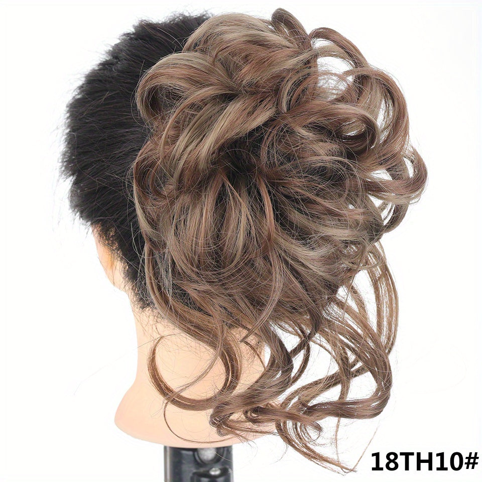 Women Messy Curly Donut Hair Bun Updo Synthetic Hair Extension 25.4cm