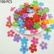 100 Handmade Felt Flowers for DIY Crafts and Classroom Decoration, Vibrant Fabric Flower Stickers