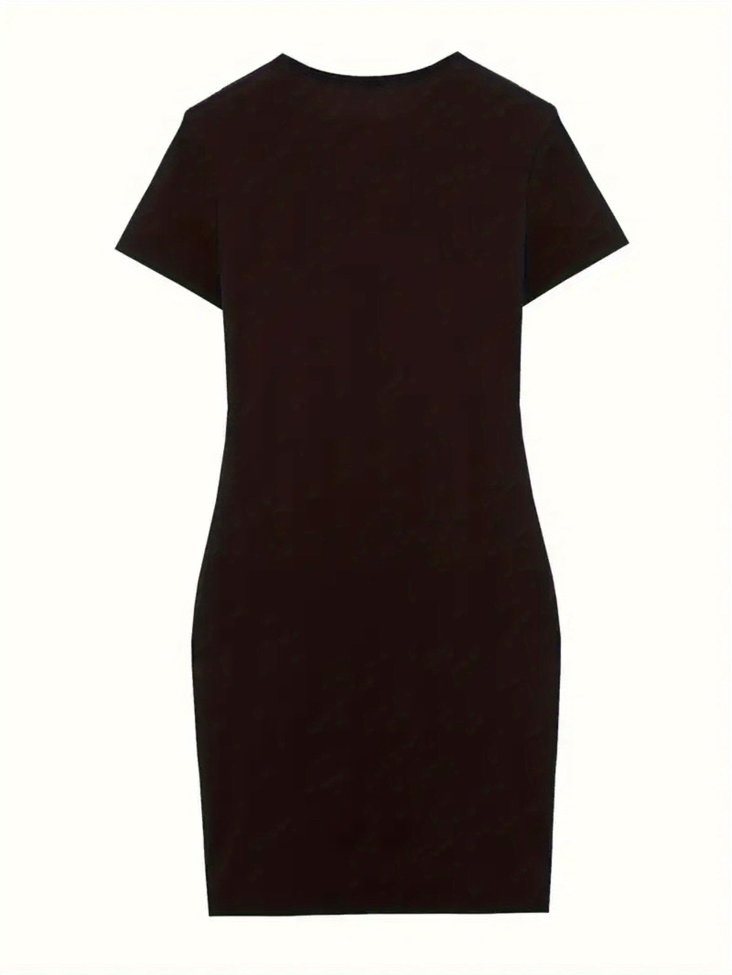 Plus Size Women's Short Sleeve T-Shirt Dress Polyester Knit Bodycon Alphabet Print