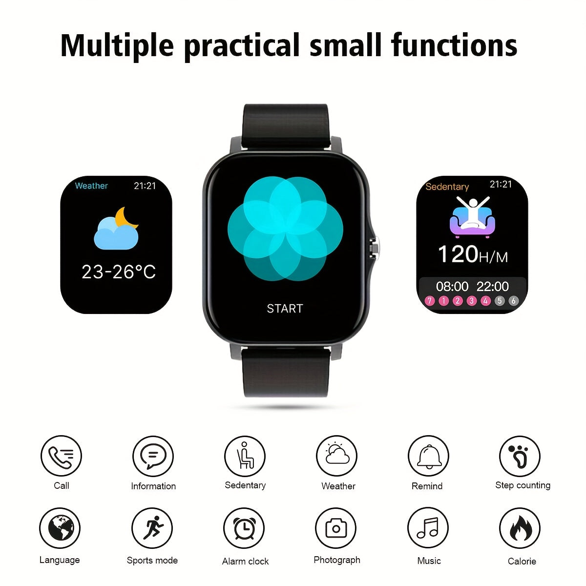 Men and Women 1.83-Inch HD Full Screen Touch Smart Watch with Call and Fitness Tracking