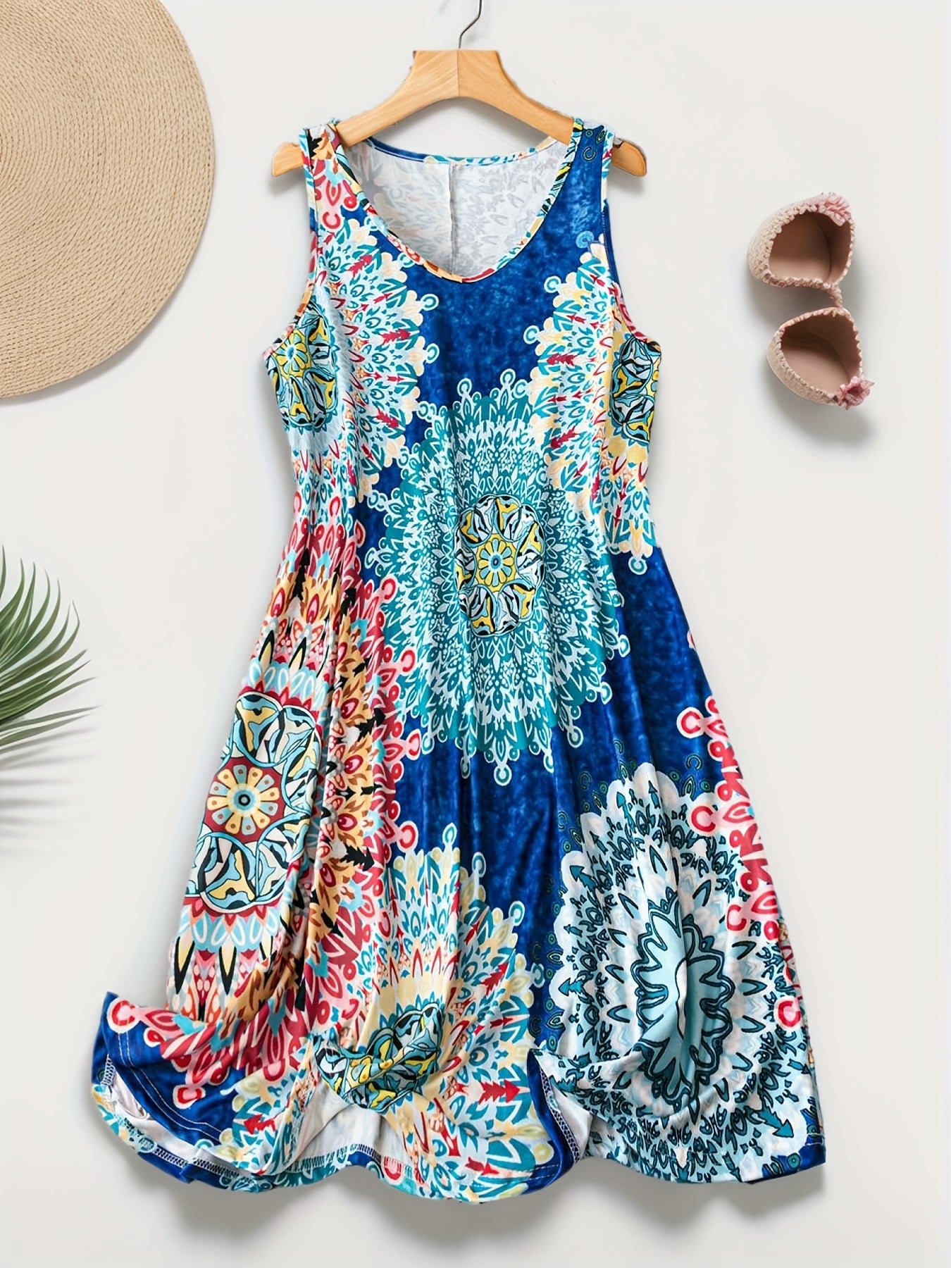 Women's Plus Size Floral Sleeveless Dress Set of 2