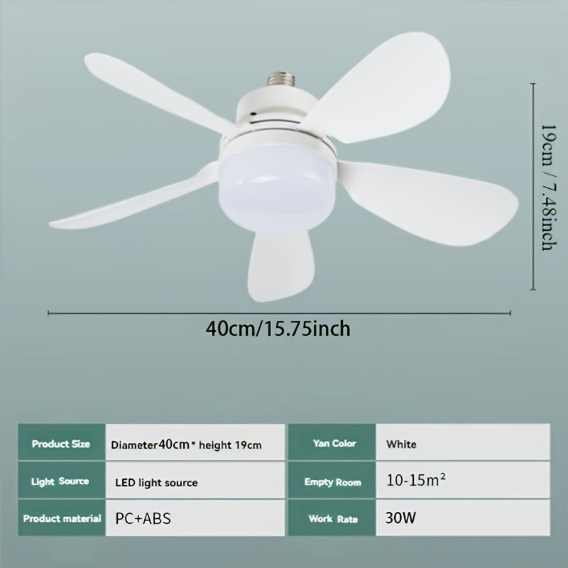 40.13cm Large Ceiling Fan with Remote 3 Speed Brightness LED Light for Bedroom