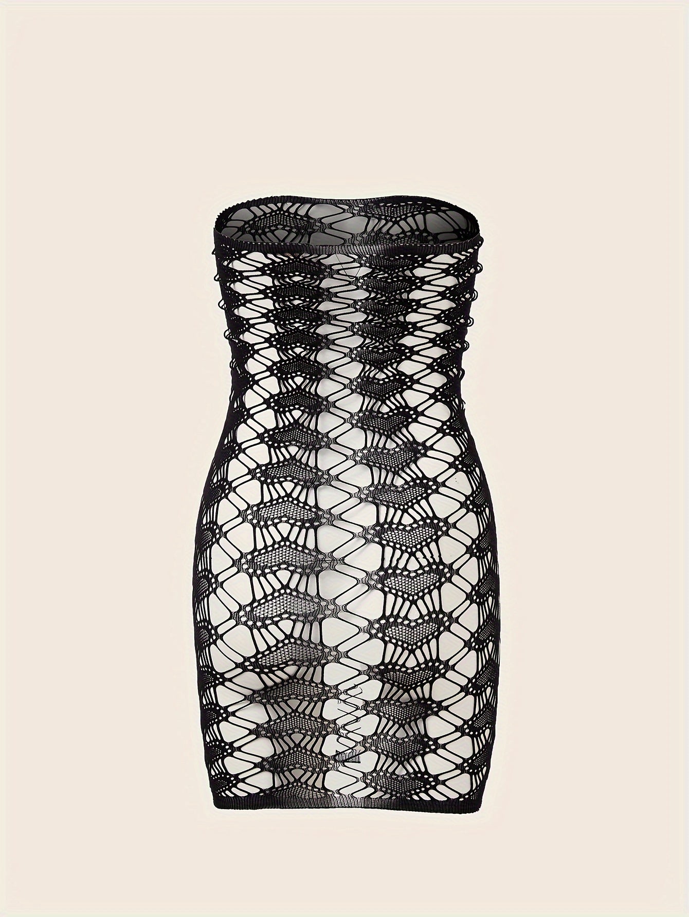 Plus Size Mesh Babydoll Lingerie with Heart Cut-Out and Stretchy Elastane