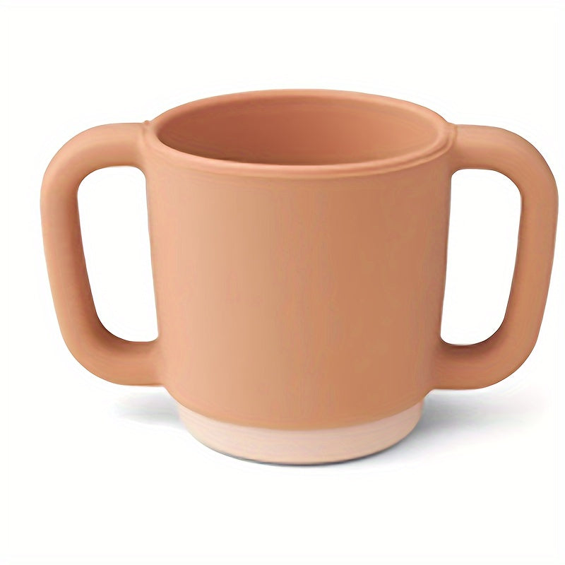 Силиконный обучающий стакан для детей с сертификатом пищевого качества, идеально подходит для детского питания или воды, две ручки для удобного захвата, без BPA