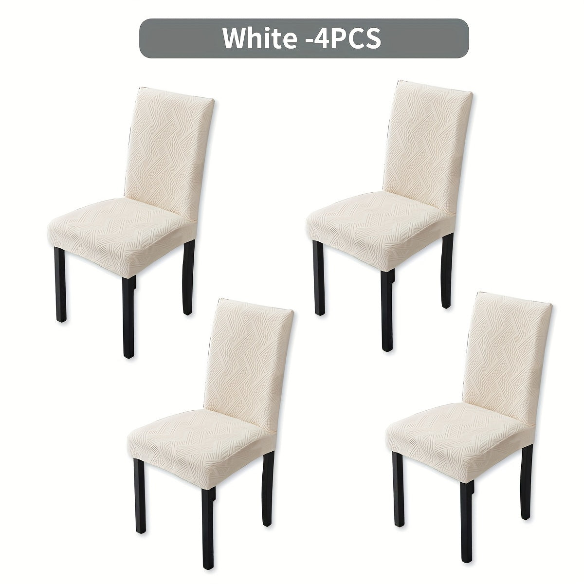 4/6pcs Bohemian Style Jacquard Chair Covers Removable Washable Polyester Spandex