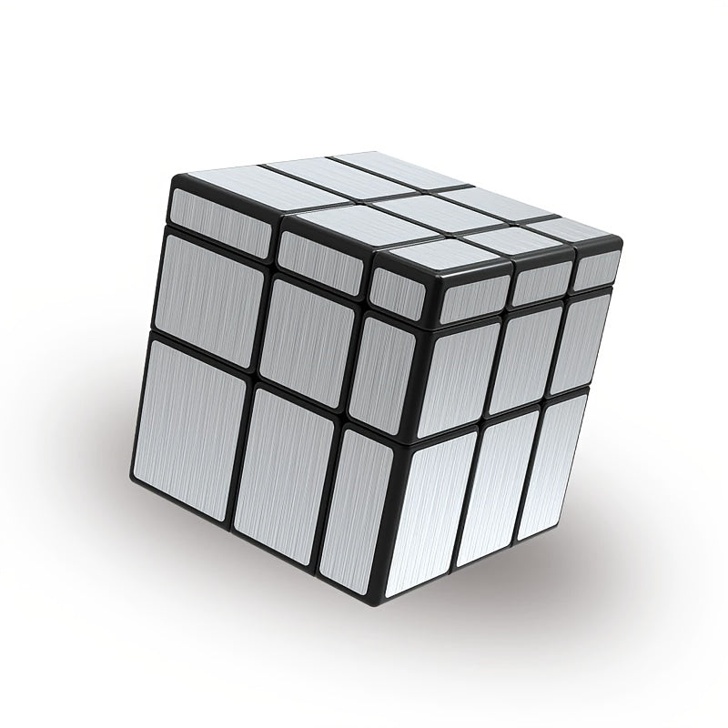 3x3 Mirror Cube Puzzle for Beginners with Silver and Gold Colors, Smooth and Durable