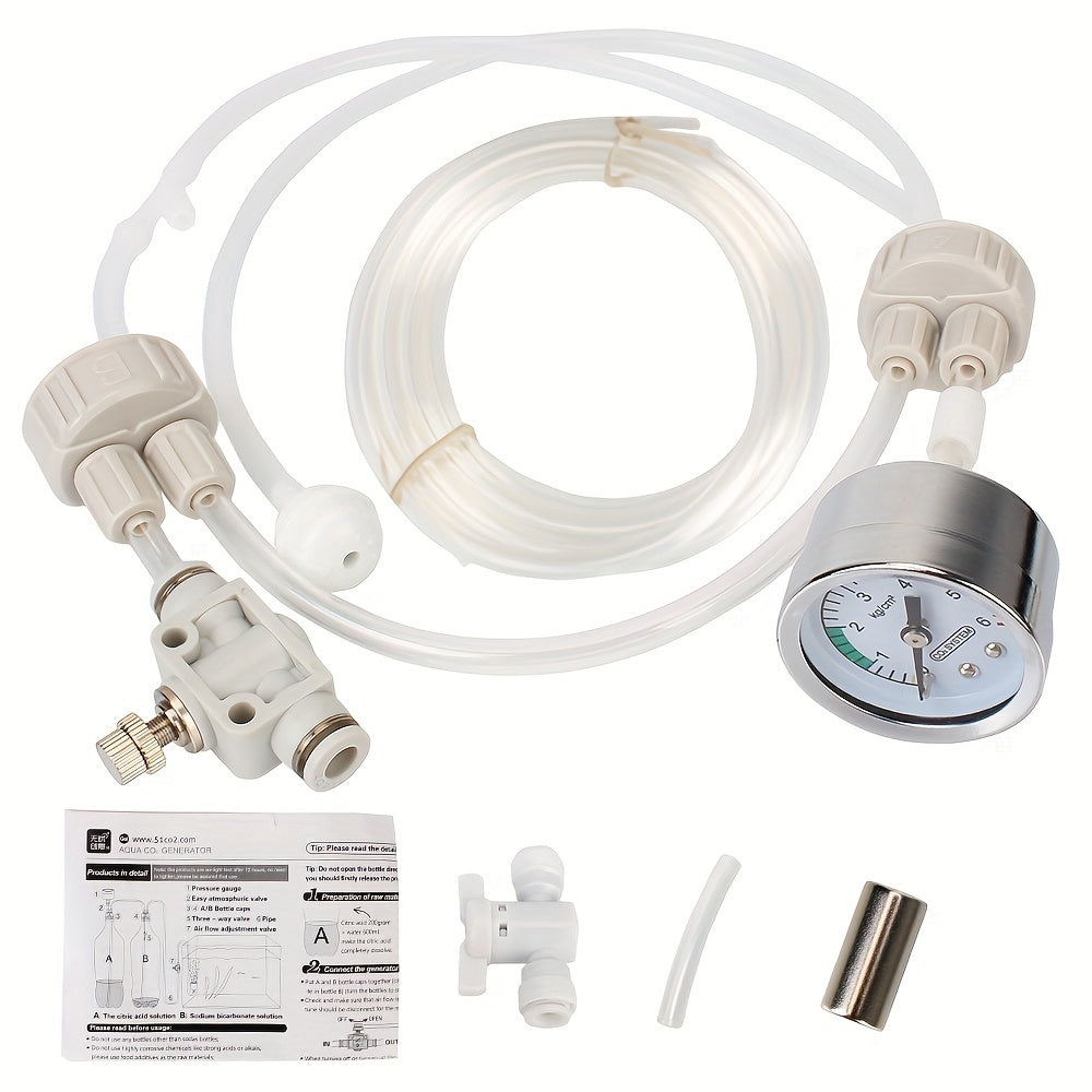 Aquarium CO2 System for Aquatic Plants with Diffuser Valve and Pressure Device