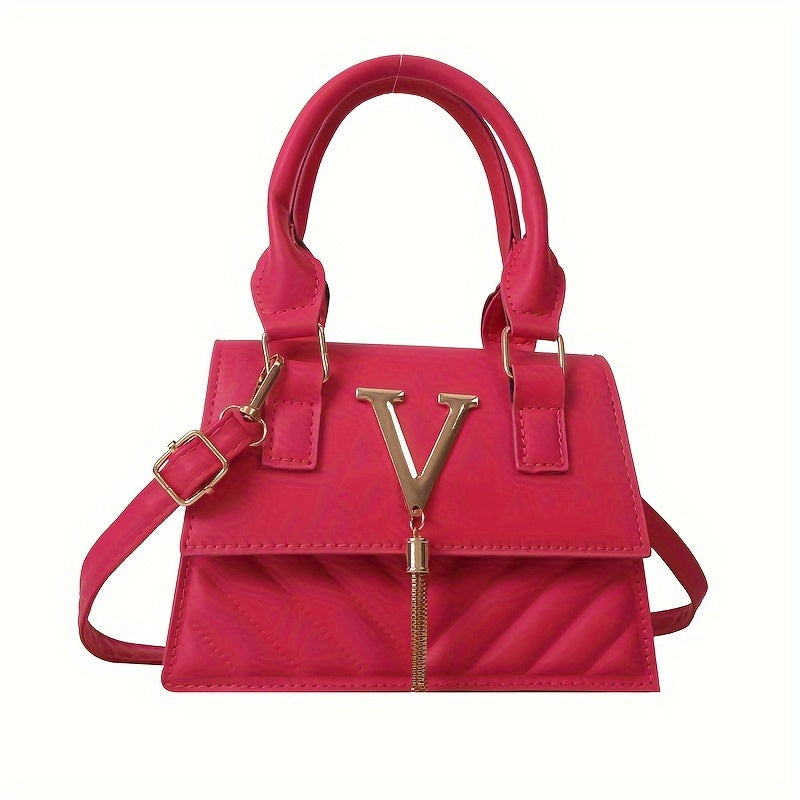 Bolso bandolera acolchado con charm de borla, bolso pequeño de cuero PU grabado para mujeres