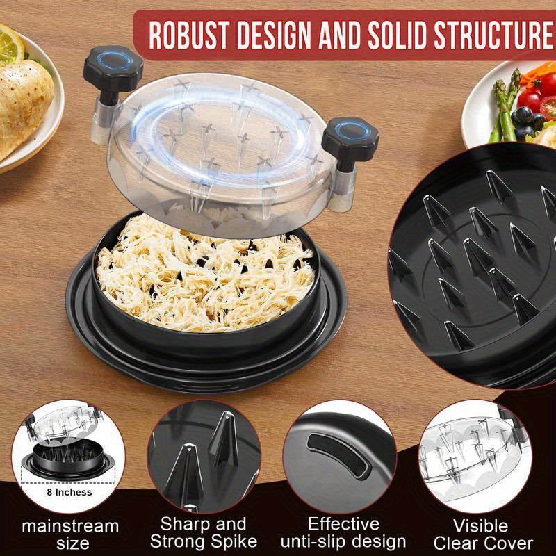 20.32 sm Qoʻlda ishlovchi Tovuqni maydalash uchun aniq qopqogʻi va anti-slid asos bilan - Pishirilgan goʻsht uchun ergonomik qoʻl asbob - Oson tozalanadi, idish-tovoq mashinasida yuvish mumkin - Tacos, sendvichlar, salatlar uchun ajoyib -