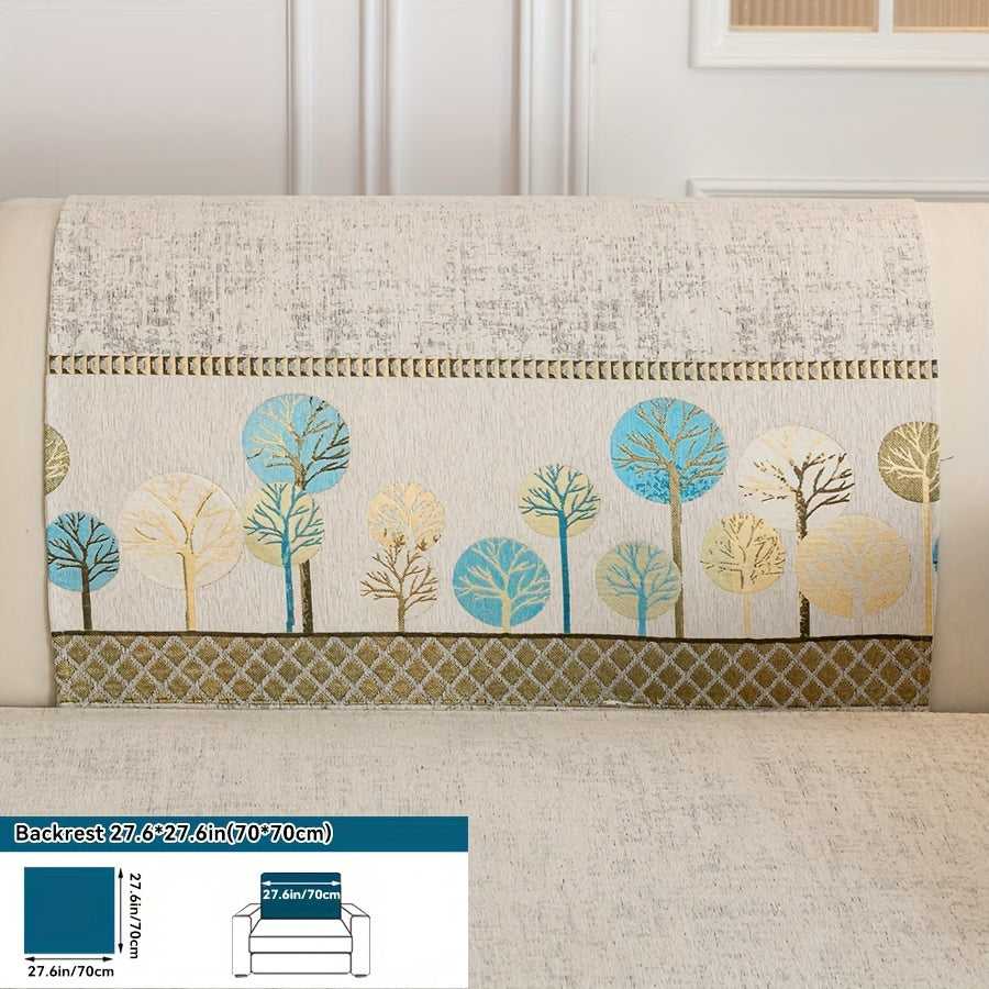 Нескользящая накидка на диван с мотивом дерева для 1-4 местных диванов, безопасна для домашних животных, моется в машине, прочная