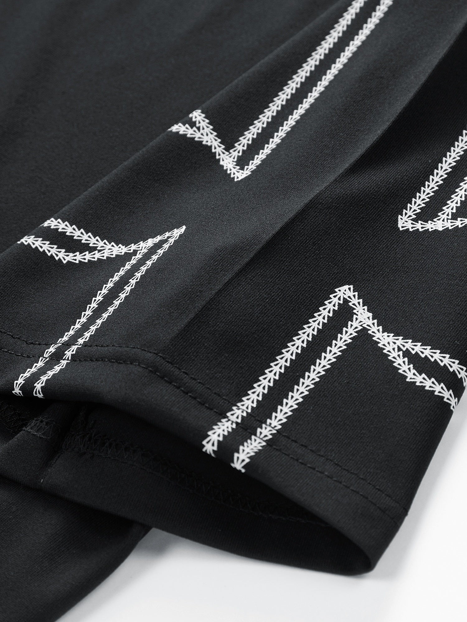 Men's Casual Outfit Geometric Line Pattern T-Shirt and Drawstring Jogger Pants