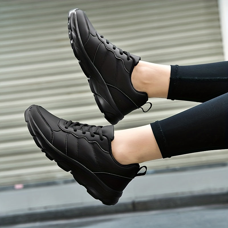 Women’s Black Casual Sneakers Lightweight Durable Walking Shoes