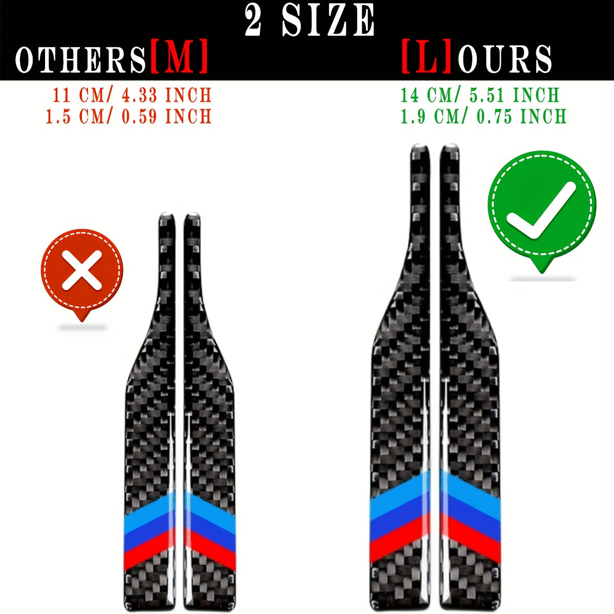 2 ta orqa ko‘rish oynasi himoya stikerlari karbon tolali bezakli chekka himoyachilar to'plami