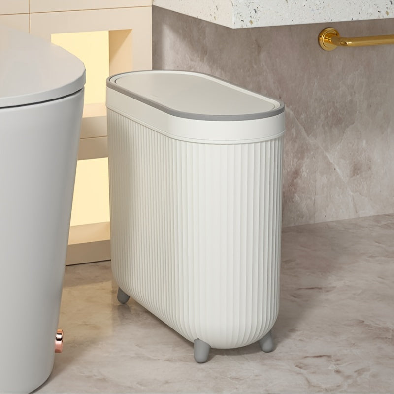 Narrow Slit Trash Can with Lid for Household and Office Use