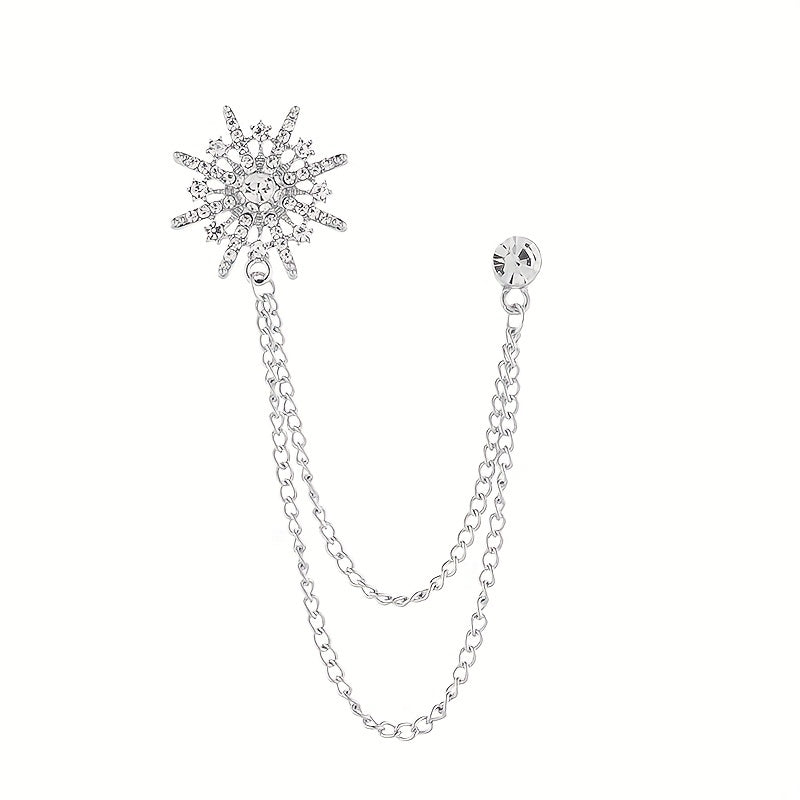 Men's Brooch Collar Pin with Crown Design, Korean-Inspired Elegant Suit Accessory