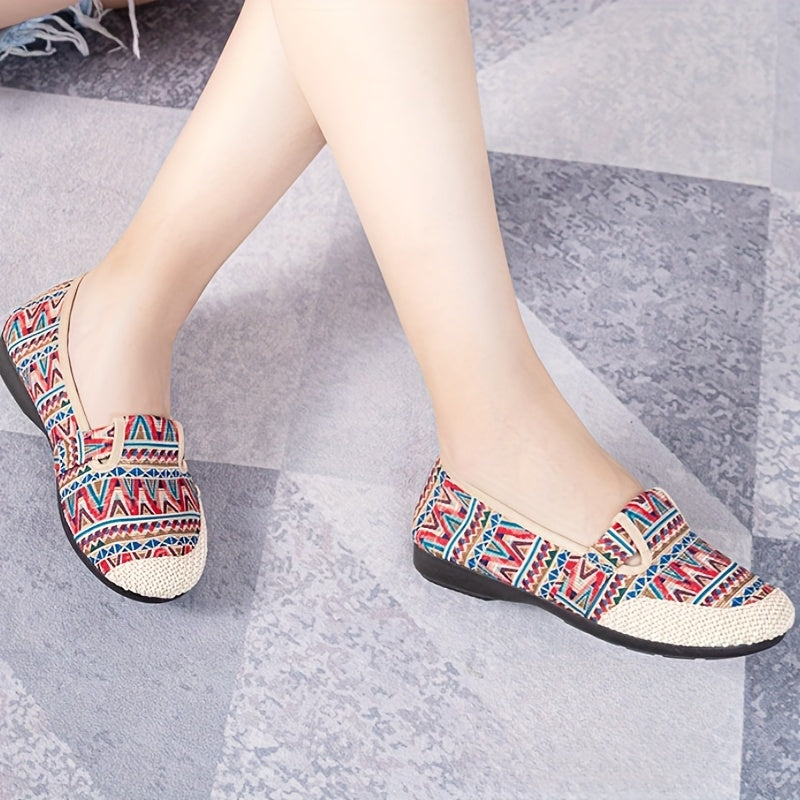 Women's Slip-On Sneakers With Breathable Fabric and Rubber Sole