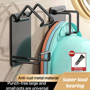 Ganchos de pared de metal resistentes a la oxidación para baño, cocina, balcón, instalación sin taladro, pack de 1 o 2