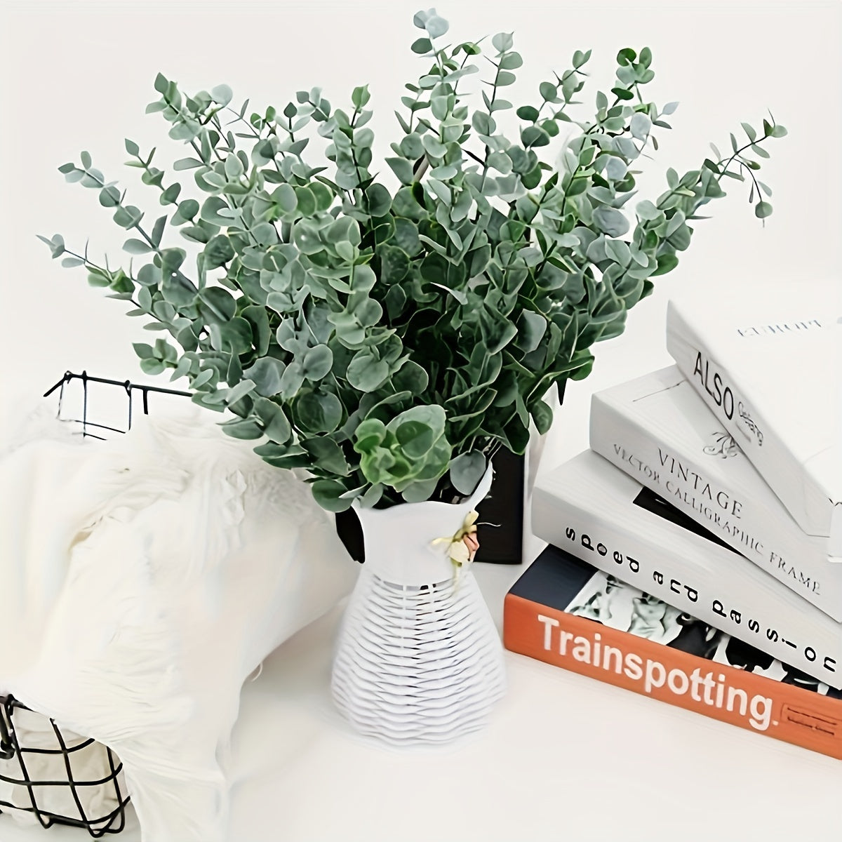 Artificial Eucalyptus Stems Set of 12-48 for Home Decor Indoor Outdoor